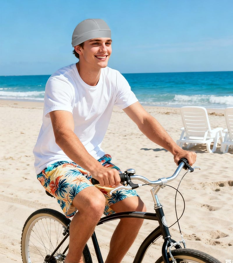SRLLBBY Sweat Wicking Do Rags Skull Caps, Cooling Hip Hop Hat, Beanie Durag Motorcycle Head Wrap Doo Rag Liner for Men Women - Image 3